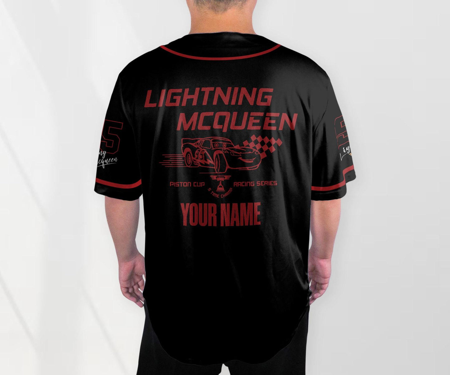 Personalized Mcqueen Baseball Jersey Custom Name Jersey Cars Lightning Jersey Cars Cartoon Shirt Gifts