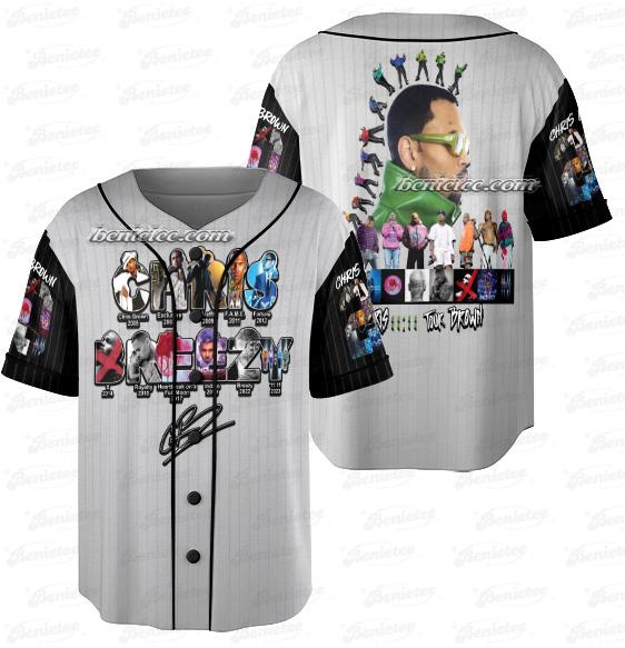Chris Brown XX Tour Baseball Jersey, Chris Brown Breezy