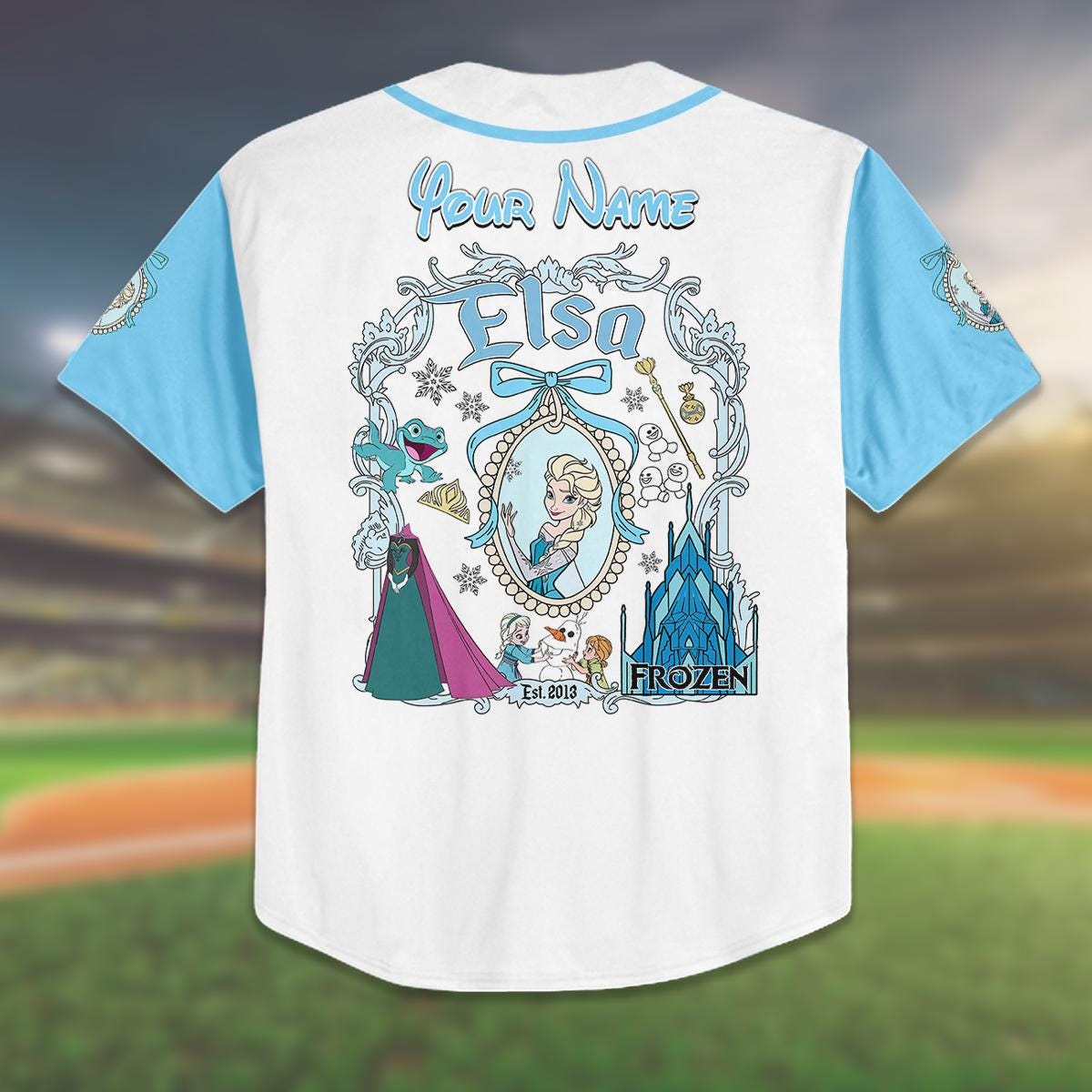 Custom Frozen Elsa Baseball Jersey, Kid Girl Birthday Gift, Disney Trip 2025 Shirt, Personalized Jersey, Matching Family Outfit