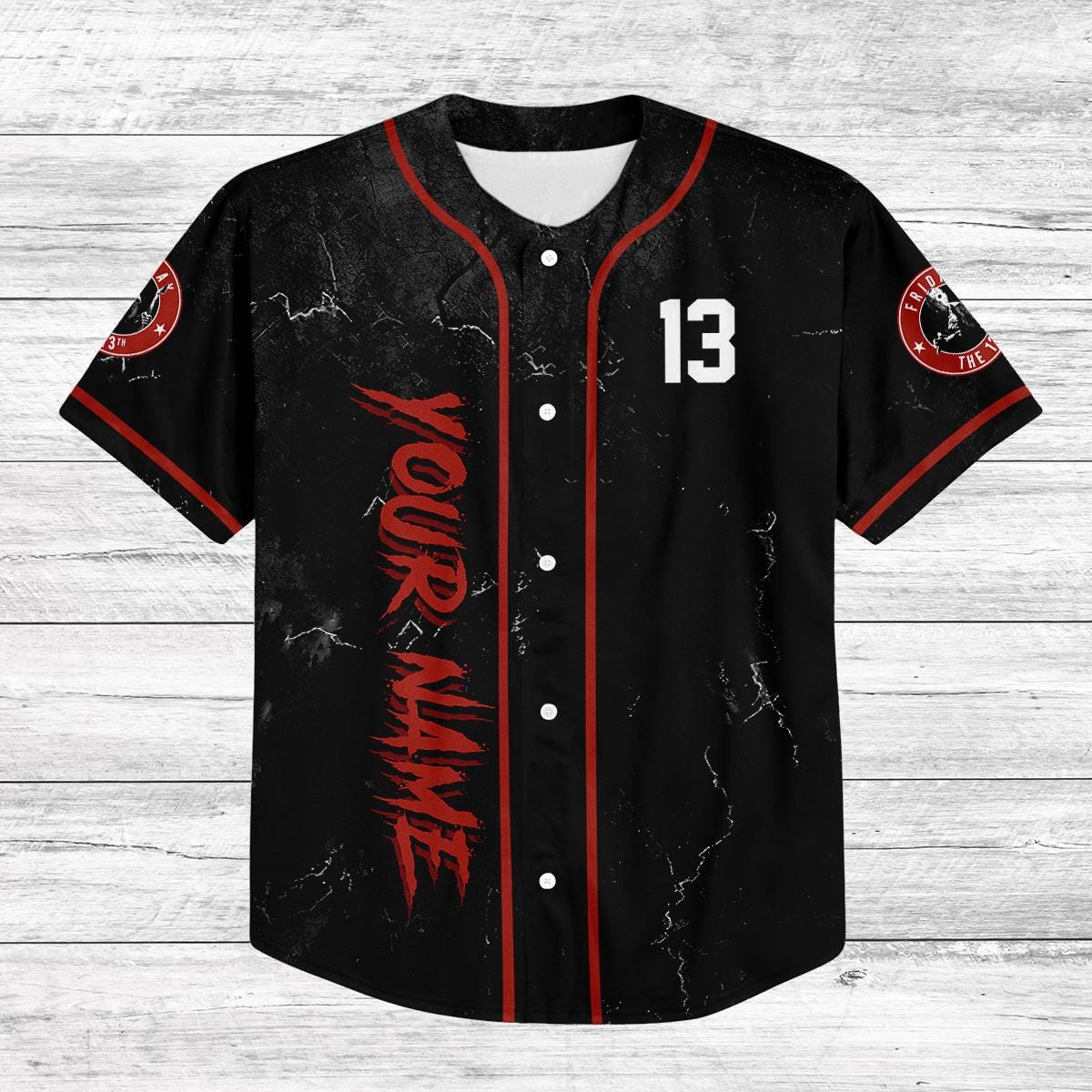Custom Jason Voorhees Baseball Jersey, Friday the 13th Horror Jersey, Personalized Halloween Jersey Shirt, Scary Movie Fan Gift