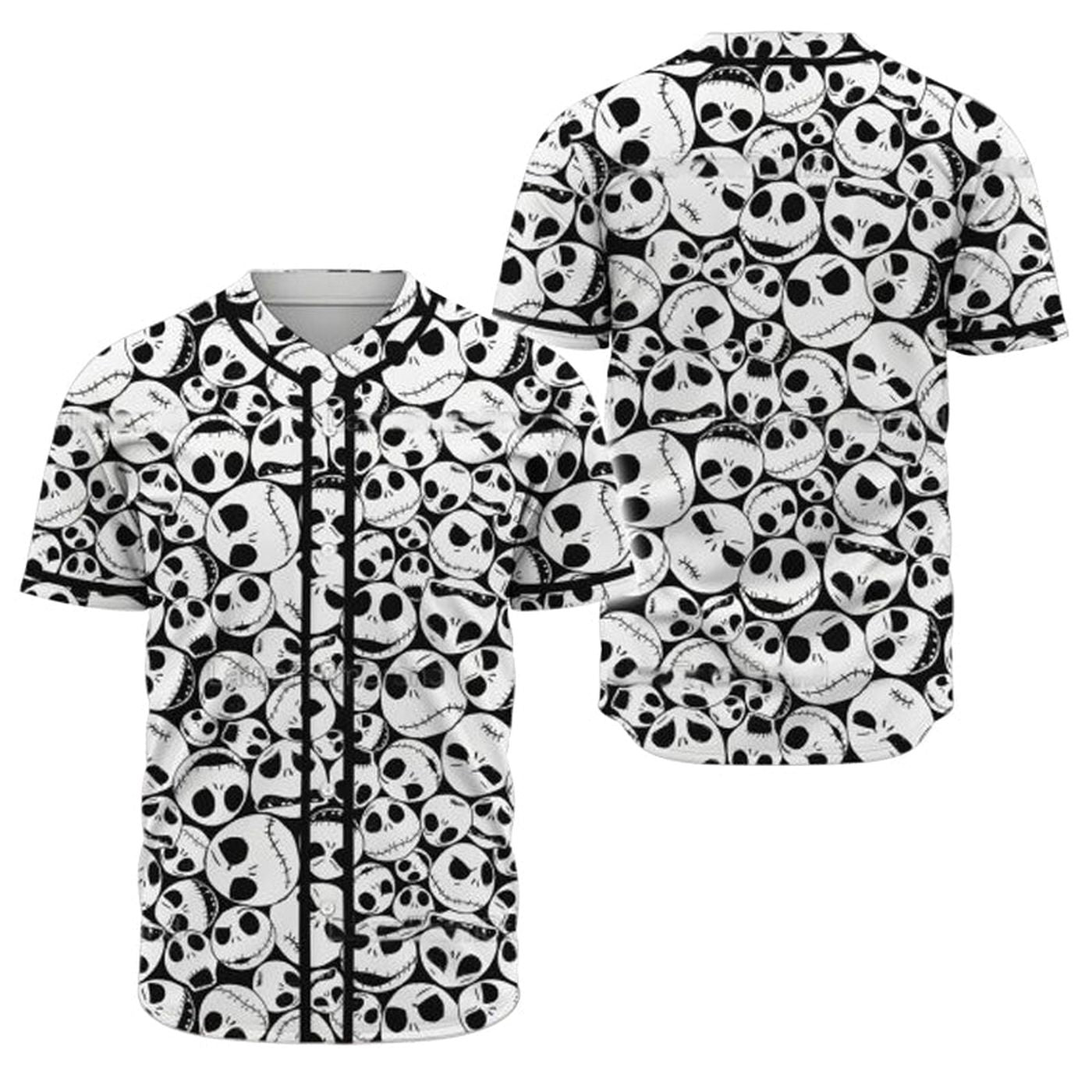 Jack Skellington Horror Movie Baseball Jersey - Gift for Men Women - Gift for Men Women - lylyprint.com