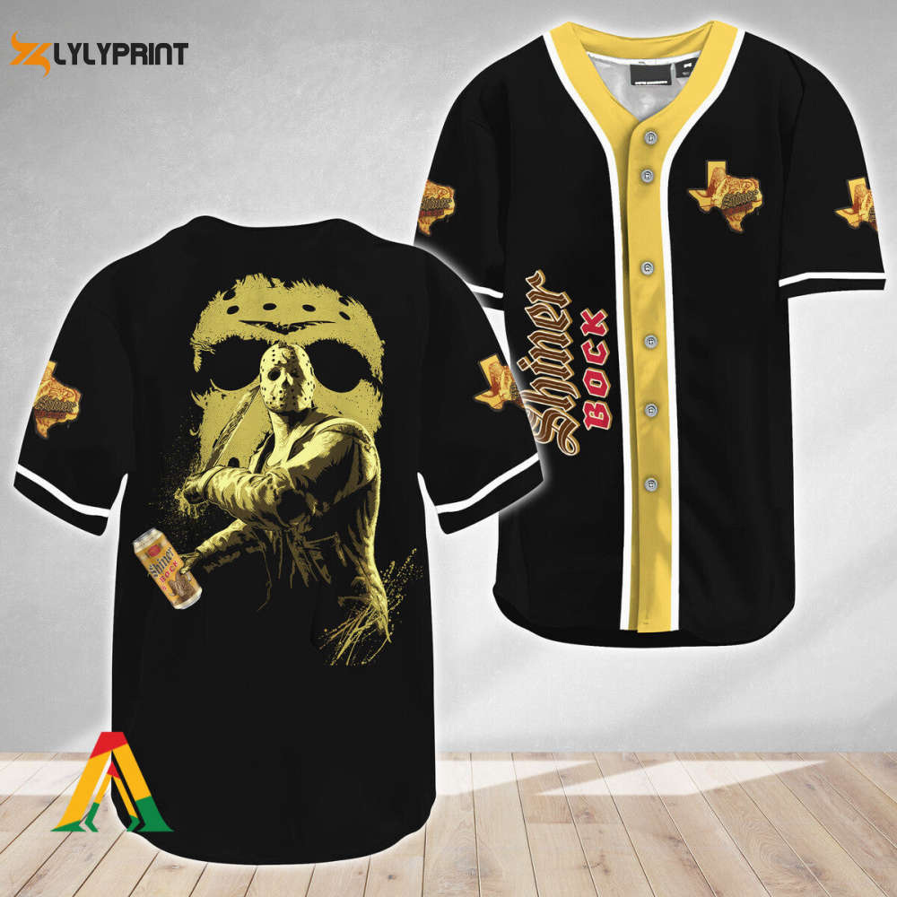 Jason Voorhees Friday The 13th Shiner Bock Beer Baseball Jersey - Gift for Men Women - lylyprint.com