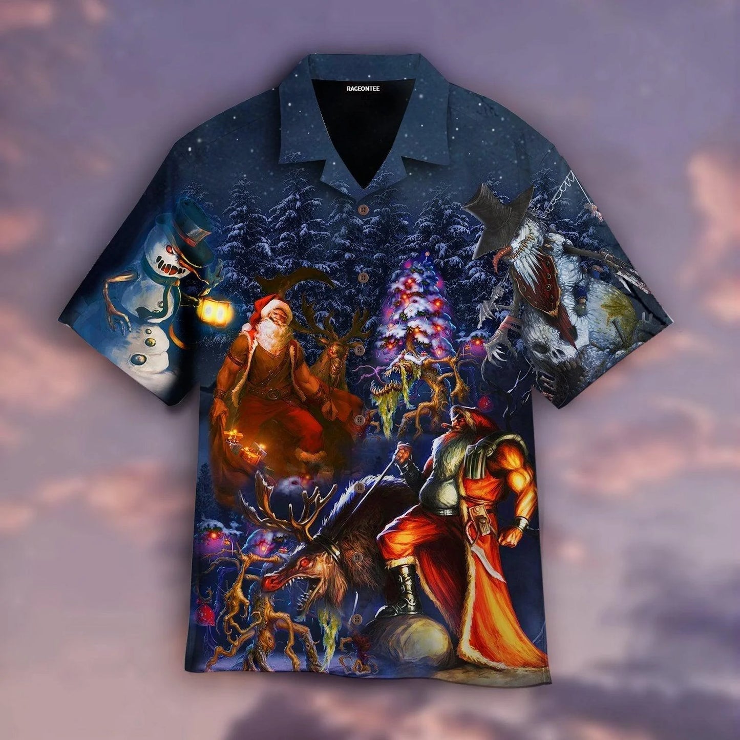 Let's Enjoy The Horror Christmas Night Trendy Hawaiian Shirt For