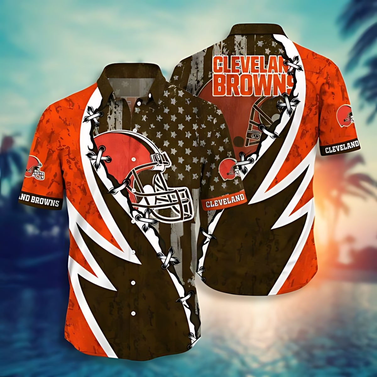 Hawaiian Shirt Leveland Browns Star Spangled 289694
