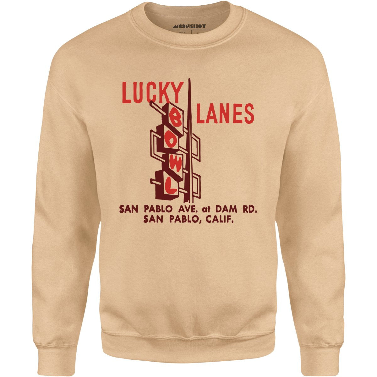 Lucky Lanes - San Pablo, CA - Vintage Bowling Alley - Unisex Sweatshirt