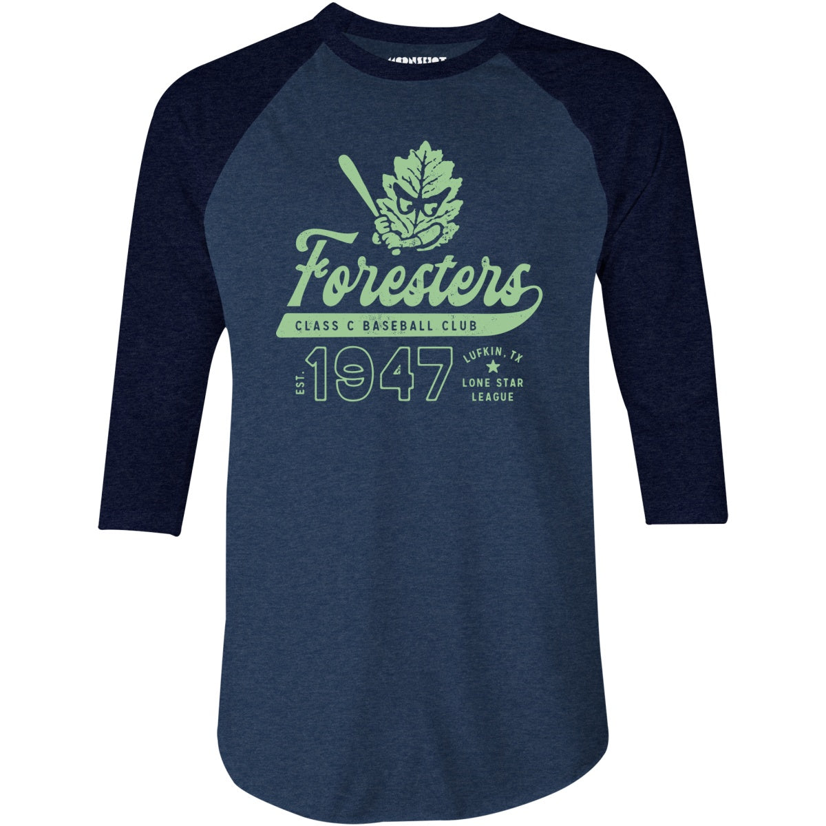 Lufkin Foresters - Texas - Vintage Defunct Baseball Teams - 3/4 Sleeve Raglan T-Shirt
