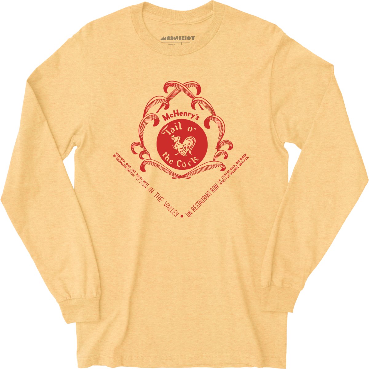 McHenry's Tail o' the Cock v2 - Los Angeles, CA - Vintage Restaurant - Long Sleeve T-Shirt