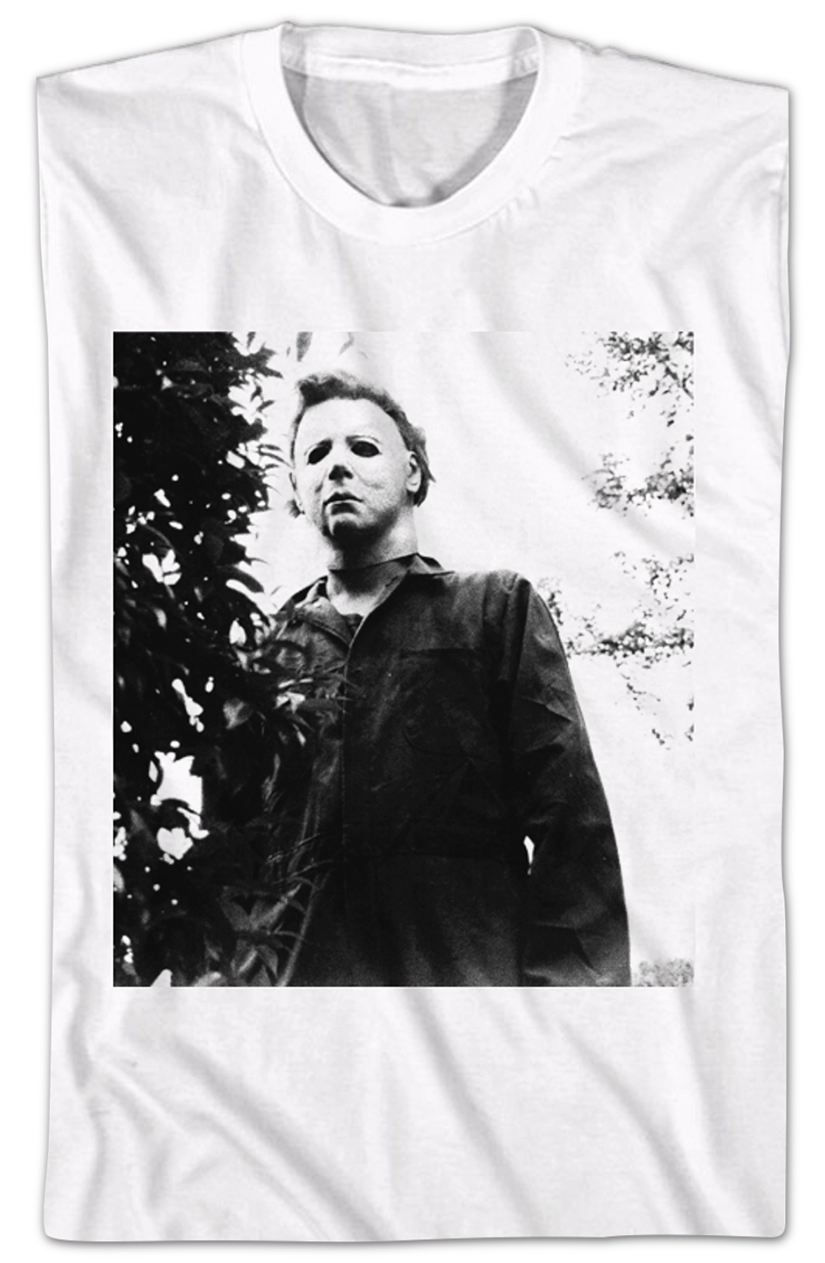 Michael Myers Black And White Photo Halloween T-Shirt