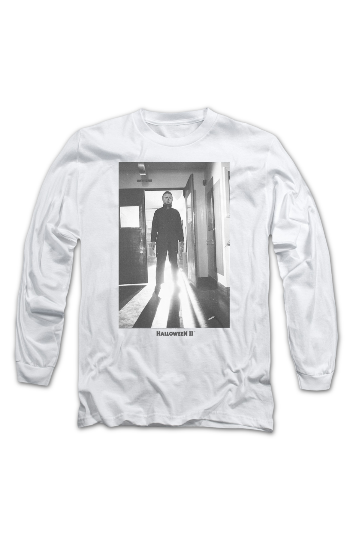 Michael Myers Black & White Photo Halloween II Long Sleeve Shirt