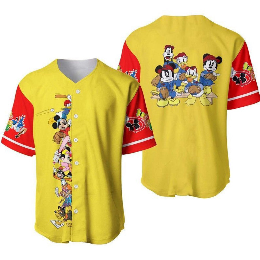 Disney Cartoon Baseball Jersey: Mickey Mouse & Pluto Gift for Disney Lovers - Bafud