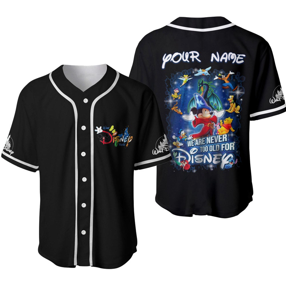 Disney Mickey Magic: Custom Baseball Jersey with Mickey Mouse Design - Never Too Old for Disney! - Bafud