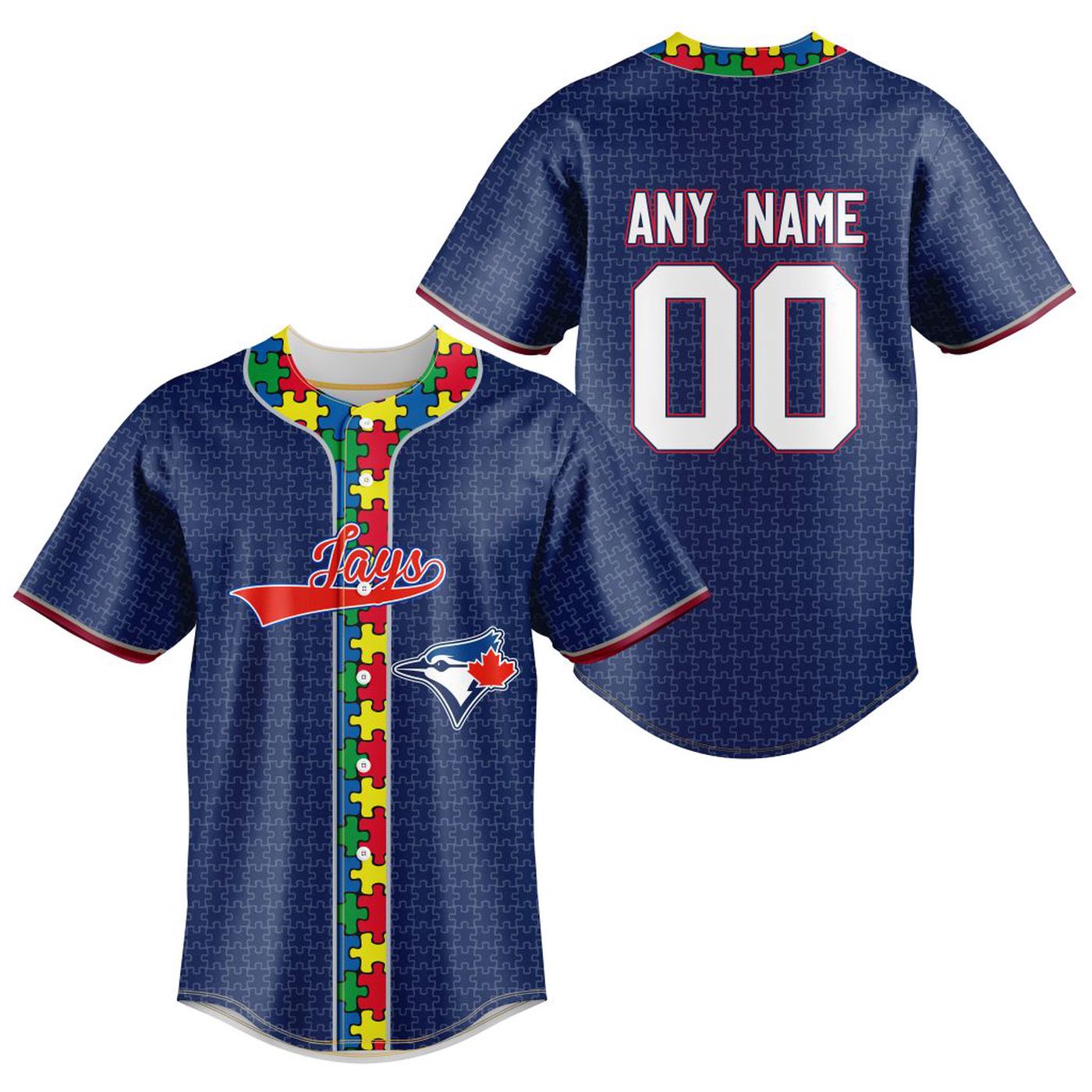 MLB Toronto Blue Jays Specialized Baseball Jersey Fearless Aganst Autism Gift for Men Women - Bafud