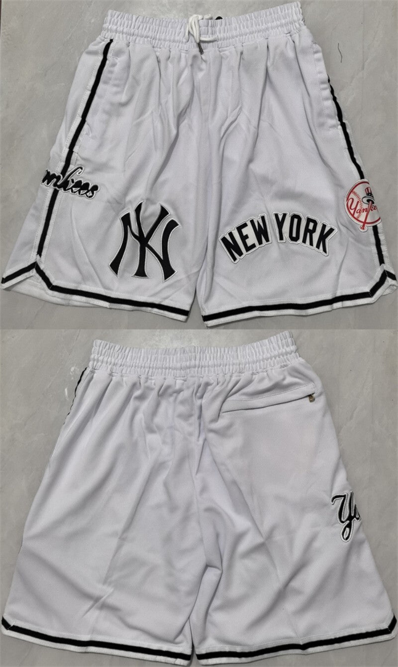 new yok yankees white shorts (run small) Style 2