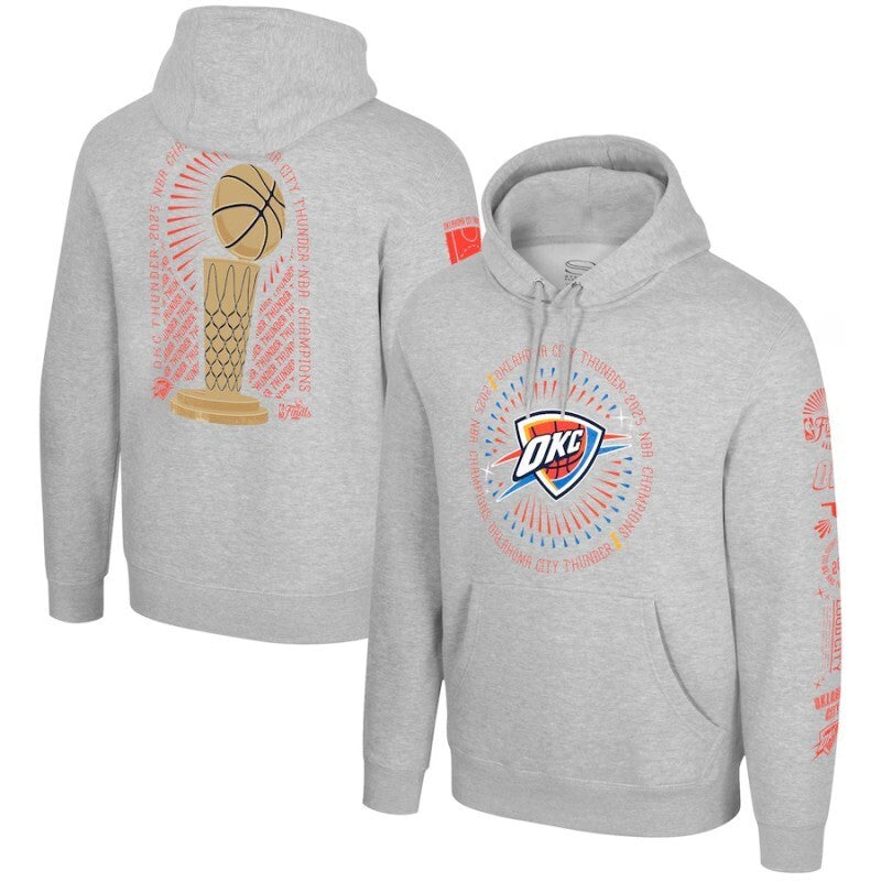 oklahoma city thunder heather gray 2025 finals champions chosen one pullover