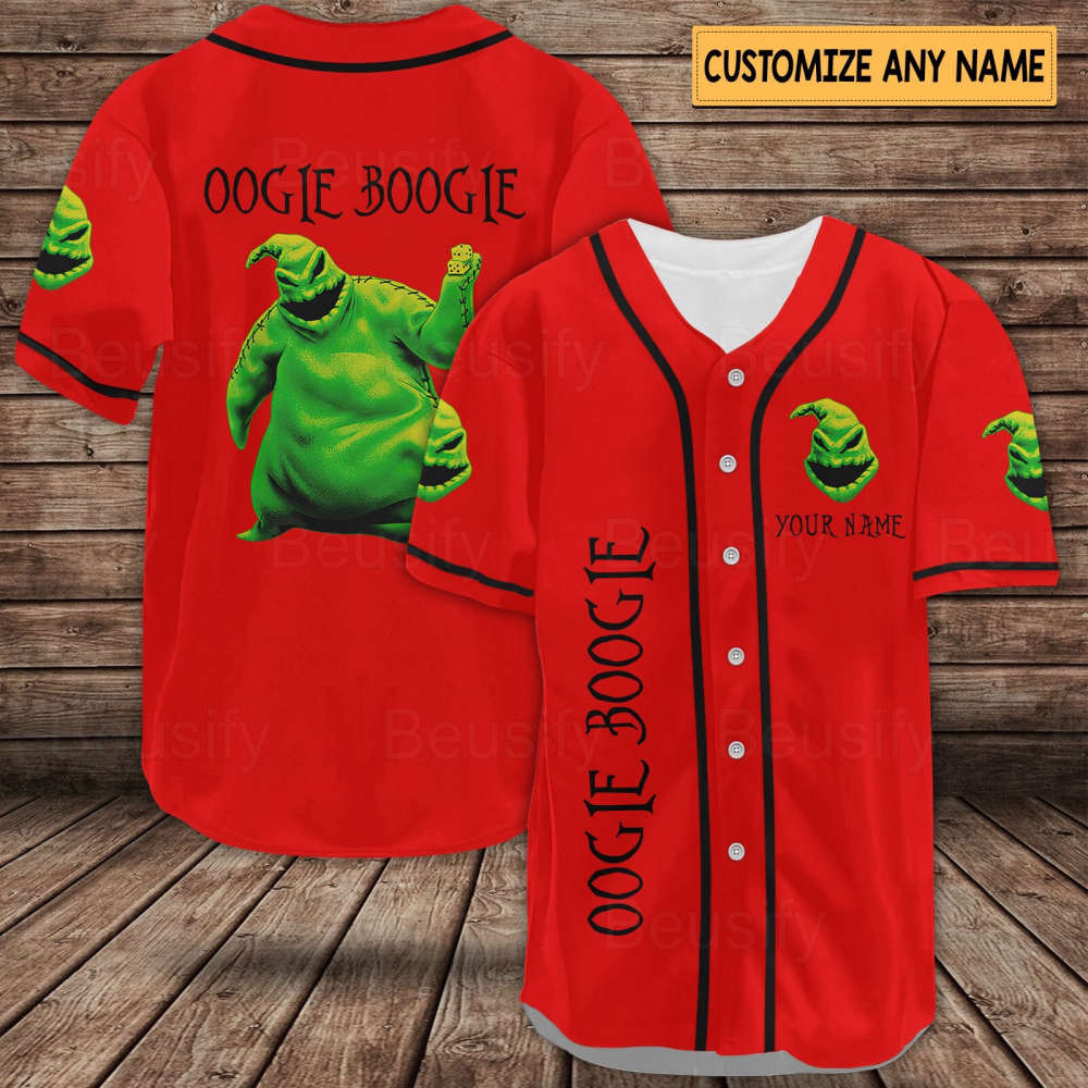 Oogie Boogie Baseball Jersey & Shirt: Horror Movie Shirts Nightmare Before Christmas Unique Oogie Boogie Gifts - Bafud