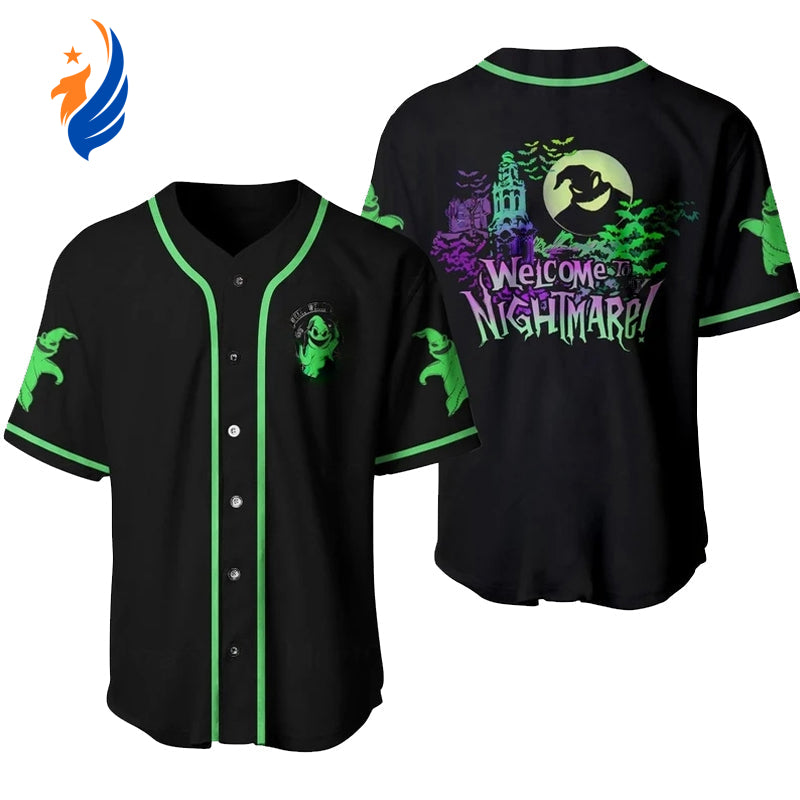 Get Spooky with the Oogie Boogie Nightmare Baseball Jersey - Perfect for Fans of Nightmare Before Christmas! - Bafud