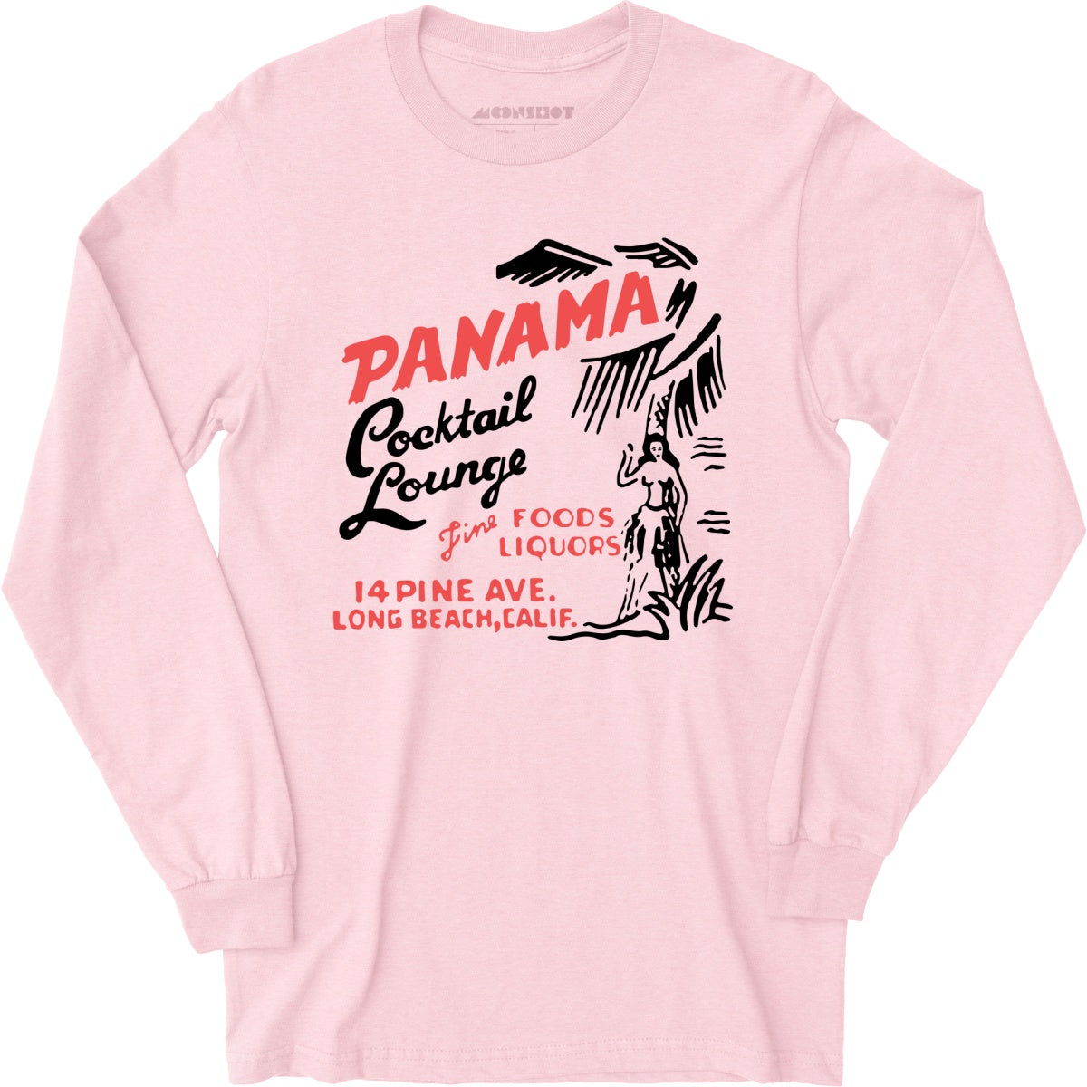 Panama Cocktail Lounge v2 - Long Beach, CA - Vintage Tiki Bar - Long Sleeve T-Shirt