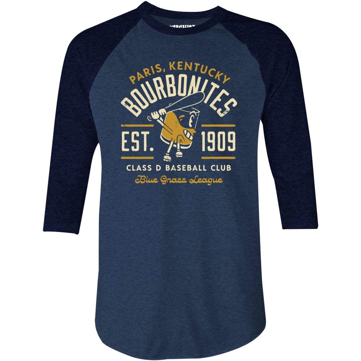 Paris Bourbonites - Kentucky - Vintage Defunct Baseball Teams - 3/4 Sleeve Raglan T-Shirt