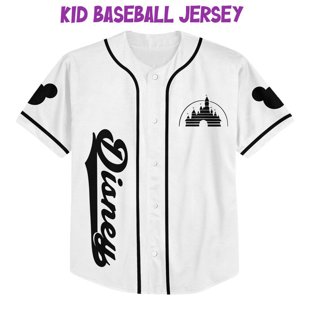 Custom 3D Mickey Castle Logo Baseball Jersey - Perfect Disney Gift for Fans of All Ages! - Bafud