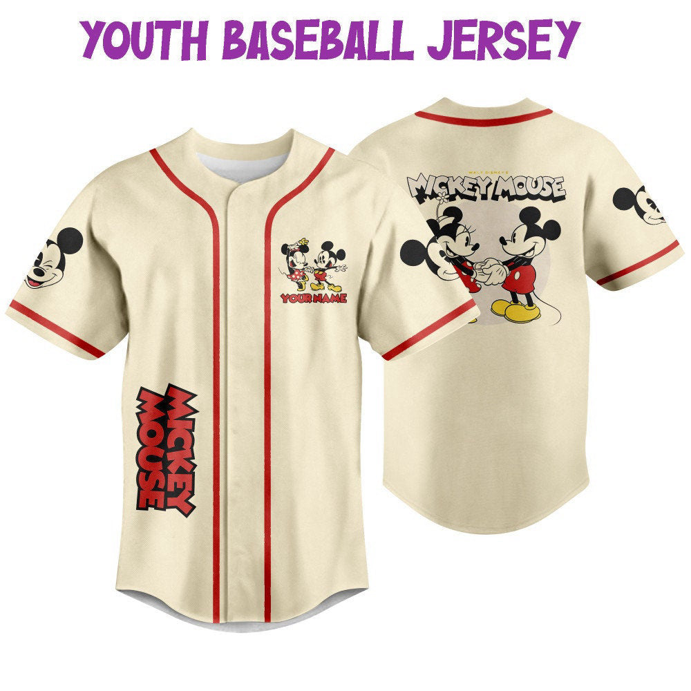 Custom Name Mickey Classic Love Jersey - Perfect Disney Baseball Gift for Fans - Bafud