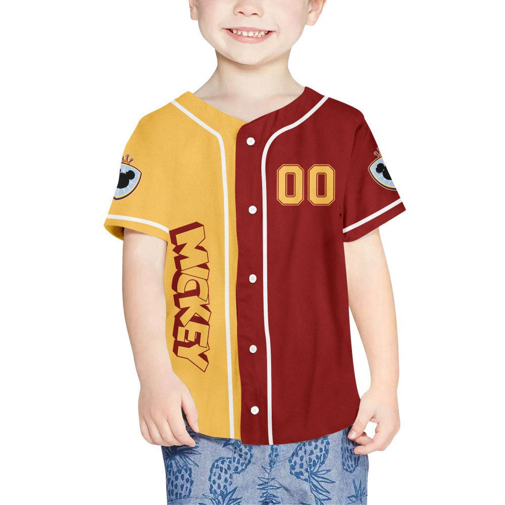Personalized Mickey Rugby Red Jersey - Disney Baseball Sports Jersey Perfect Gift for Disney Fans Ideal Birthday Present - Bafud