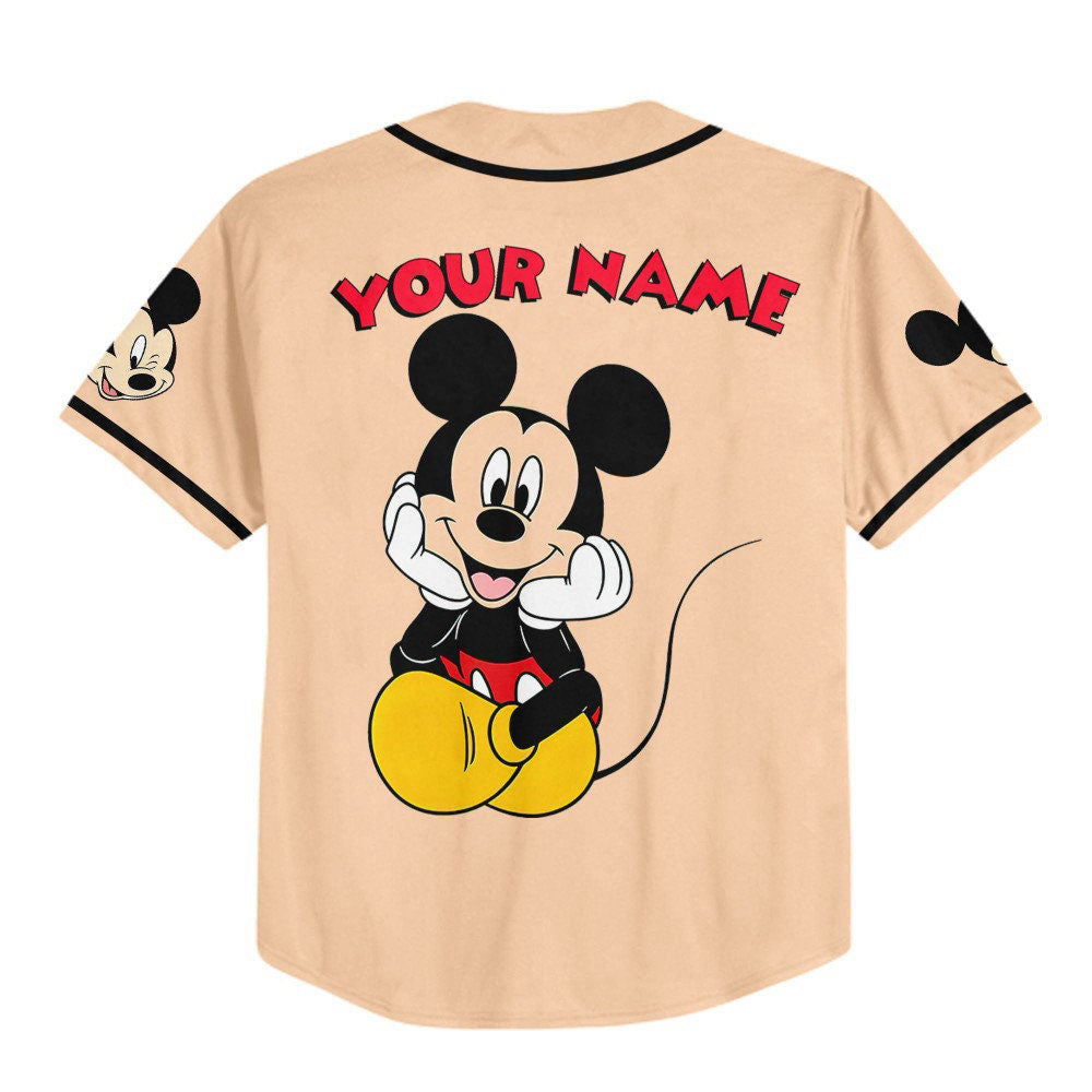 Vintage Disney Mickey Mouse Baseball Jersey - Personalized & Cute Gifts for Fans! - Bafud