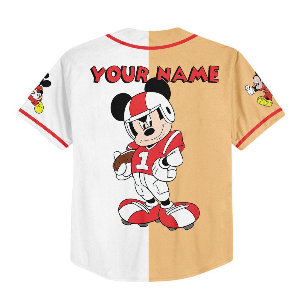 Vintage Disney Mickey Mouse Football Jersey - Perfect Sports Gift for Fans - Bafud