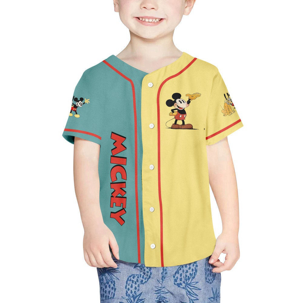 Vintage Disney Mickey Mouse Society Dog Show Baseball Jersey - Cute Gifts for Fans - Bafud