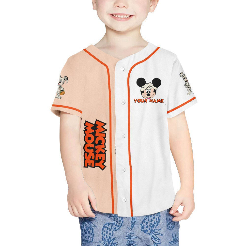 Personalize Vintage Disney Mickey Mummy Trick Or Treat Jersey – Perfect Gifts for Disney Fans! - Bafud