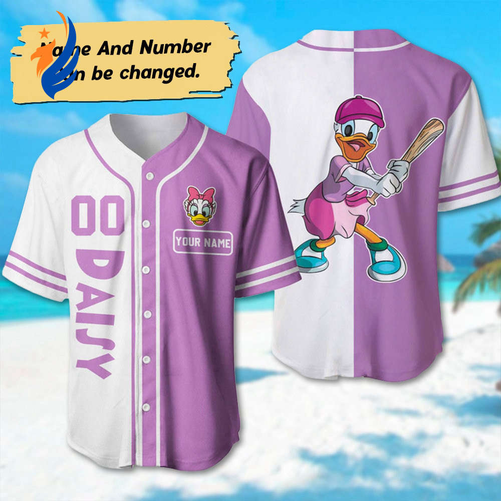 Custom Personalized Daisy Duck Baseball & Basketball Jerseys Mickey Donald 3D Shirt - Perfect Birthday Girl Gift for Kids & Adults - Bafud