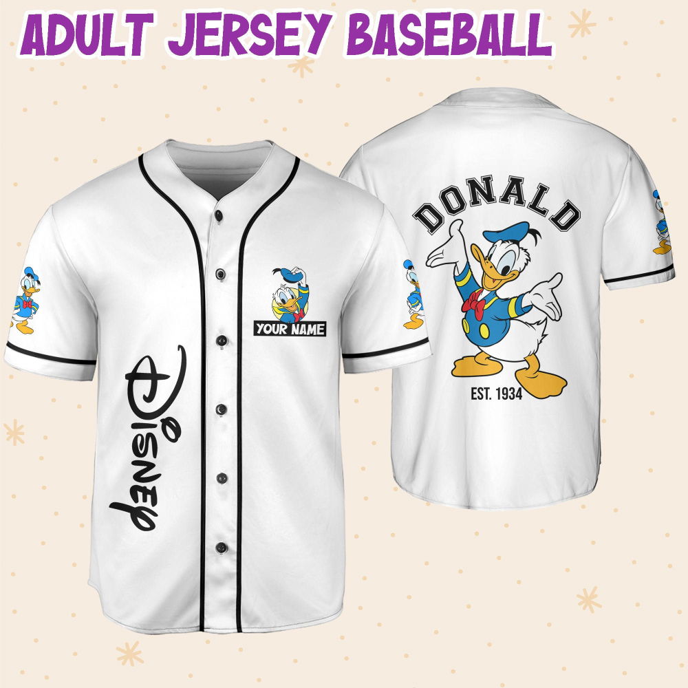 Personalized Disneyland Donald Duck Vintage Disney Characters Baseball Jersey - lylyprint.com