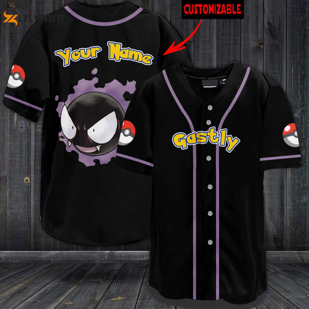 Personalized Gastly Baseball Jersey - lylyprint.com