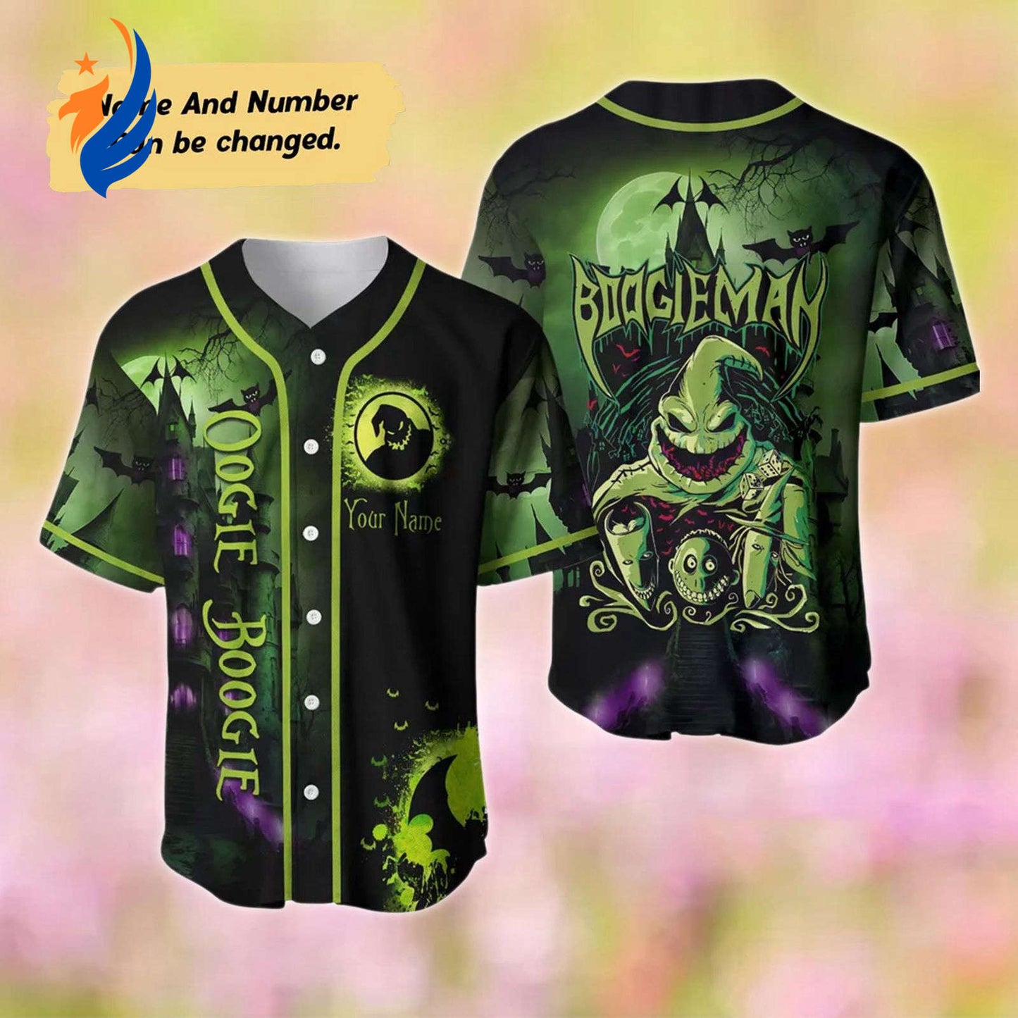 Get Spooky with Personalized Halloween Oogie Boogie Baseball Jersey - Nightmare Before Christmas Horror Shirt - Bafud