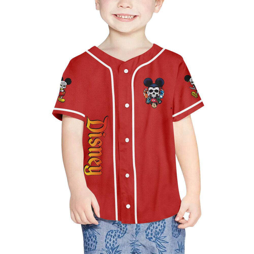 Personalized Horror Disney Scary Mickey Mouse Skull - Baseball Jersey Cute Gifts for Fans of Disney - Bafud