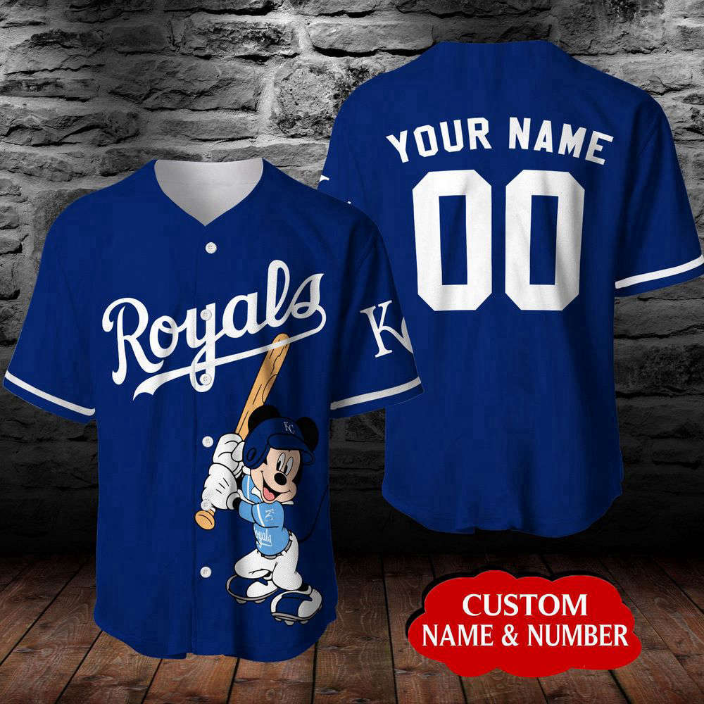 Personalized Kansas City Royals Mickey Mouse Disney All Over Print Unisex Baseball Jersey For Men - Aopprinter