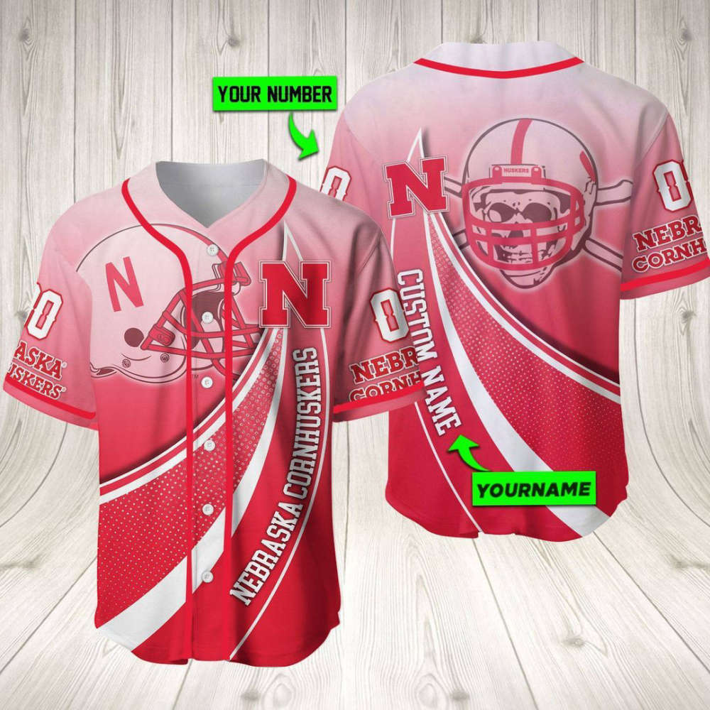 Personalized Nebraska Cornhuskers Baseball Jersey Baseball Jersey Mascot Gift For Men Women - lylyprint.com
