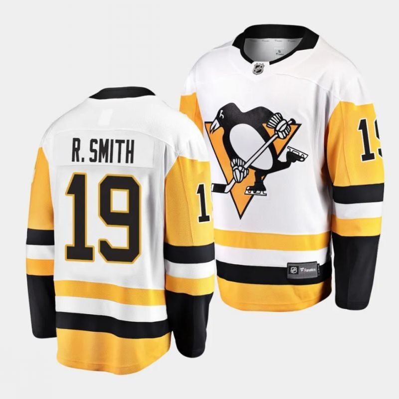 pittsburgh penguins #19 reilly smith away white breakaway player jersey