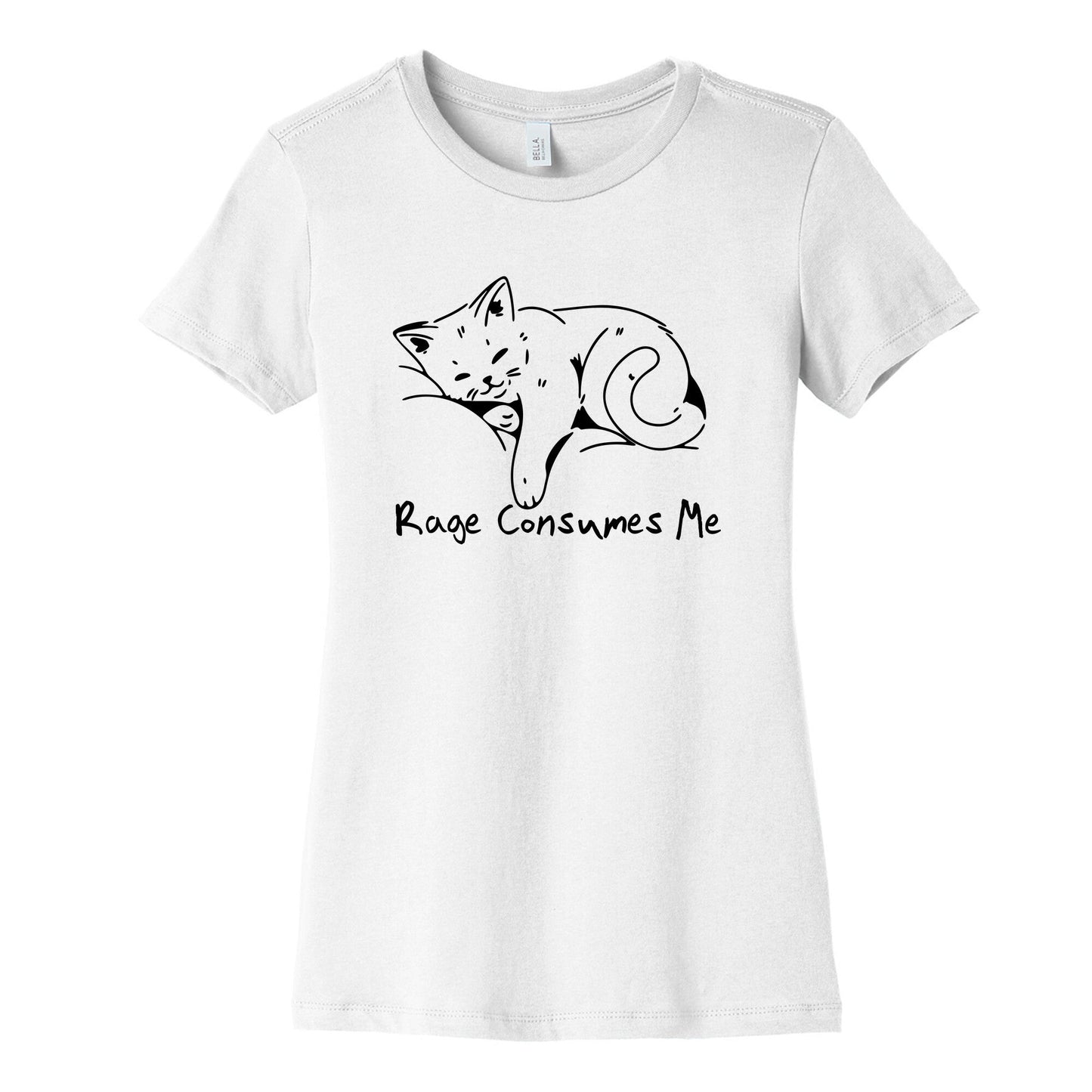 Rage Consumes Me Kitten Womens Cotton Tee