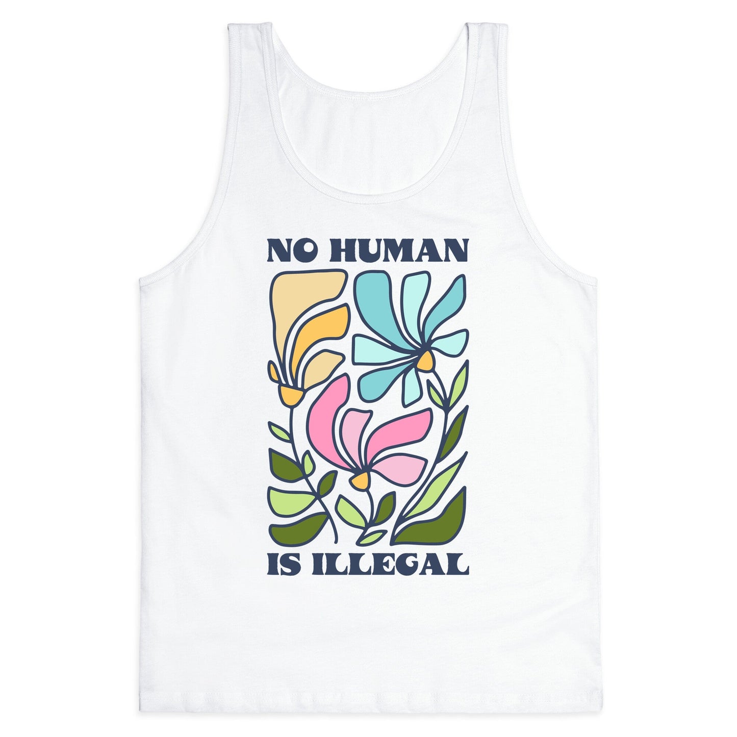 No Human Is Illegal Flowers Tank Top