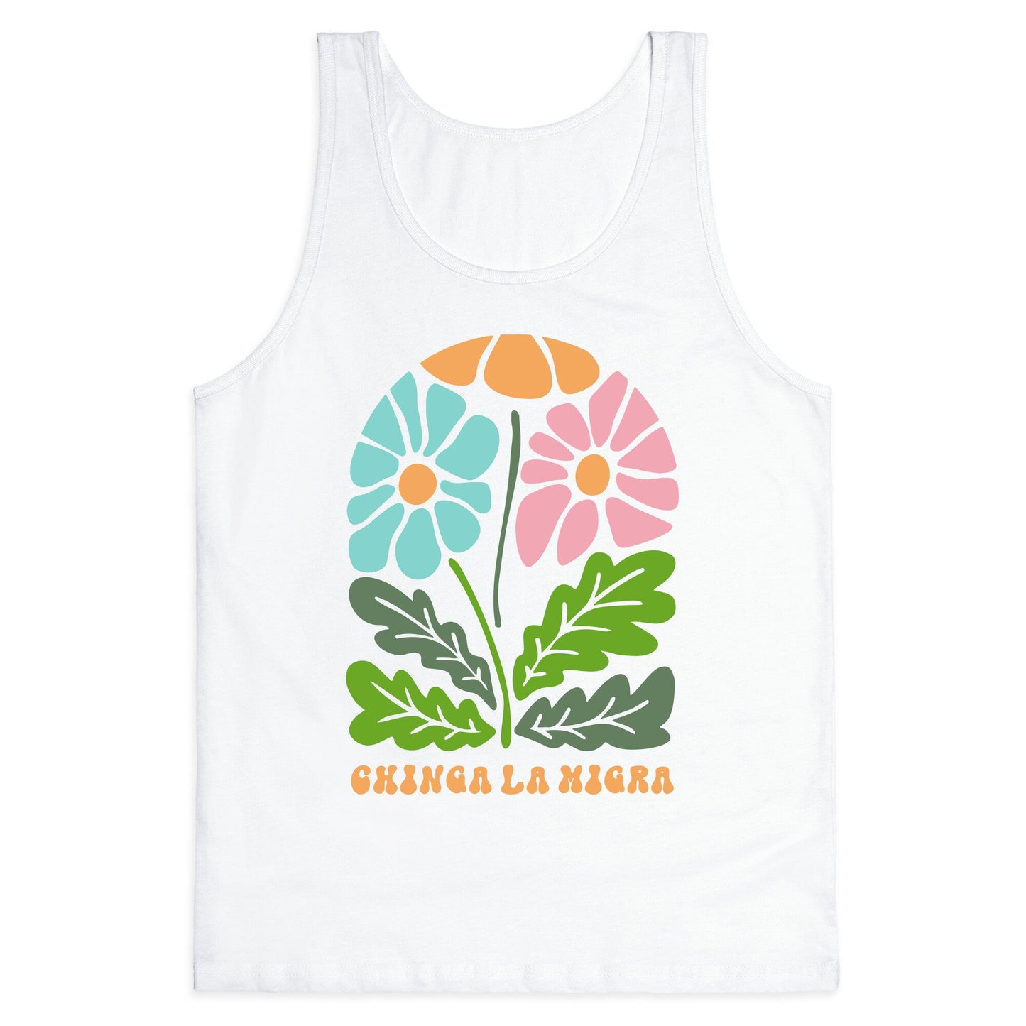 Chinga La Migra Flower Tank Top