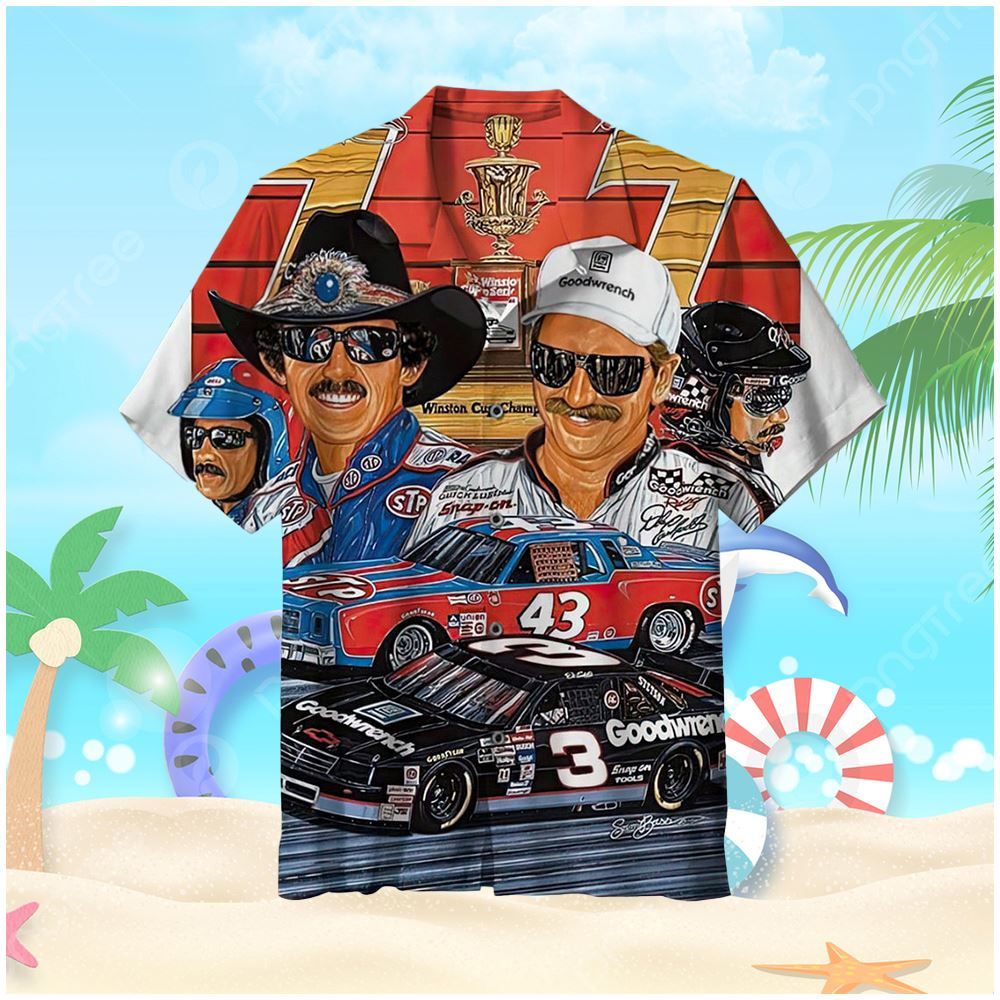 Race Car Theme Nascar Inspired Hawaiian Shirt