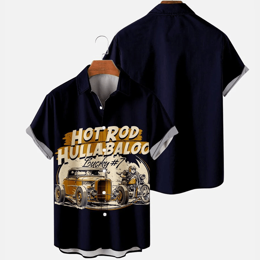 Relive the Vintage Era with Car Print Hawaiian Shirt