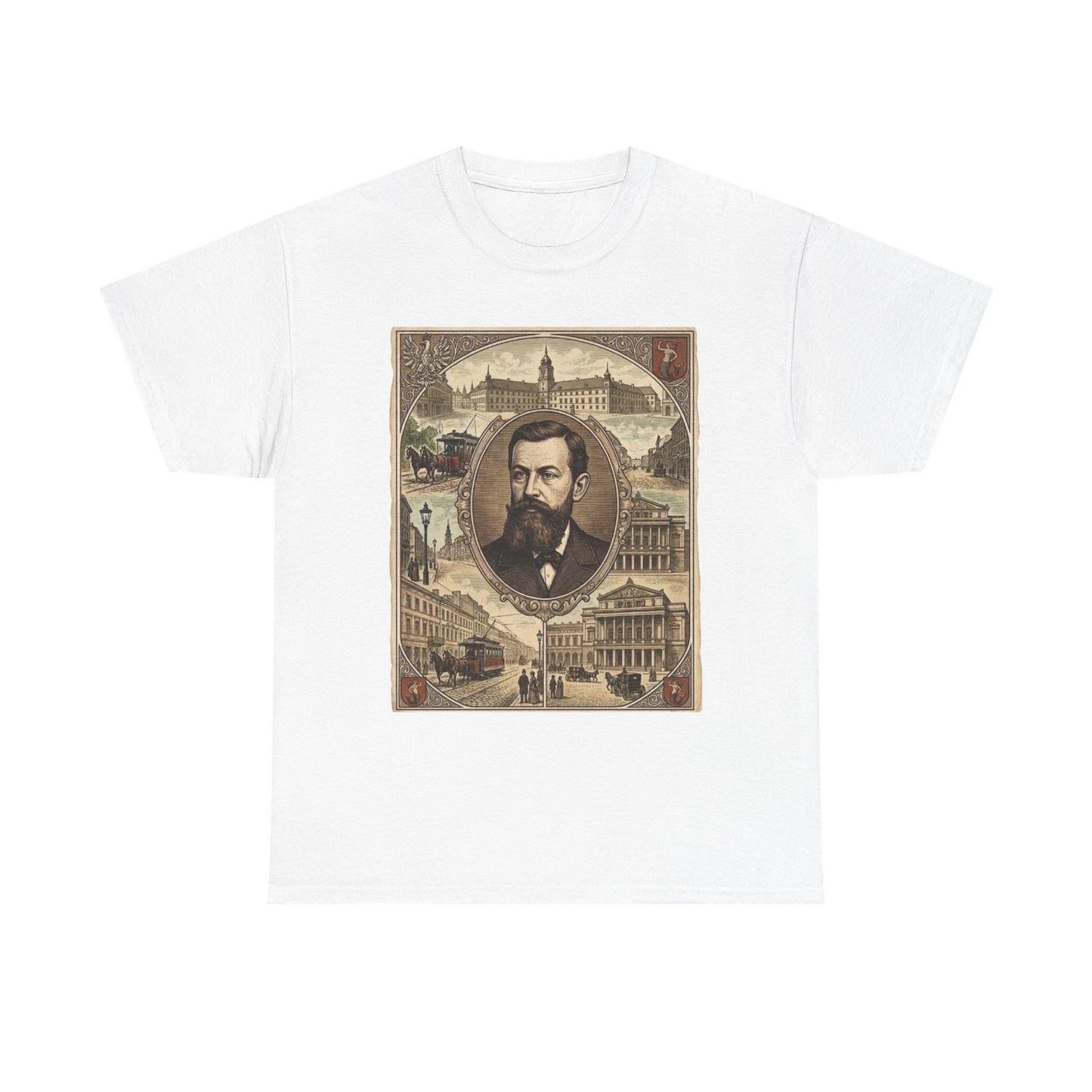 Vintage 1850s European City Portrait Shirt Ancestry Heritage Gift Graphic Tee