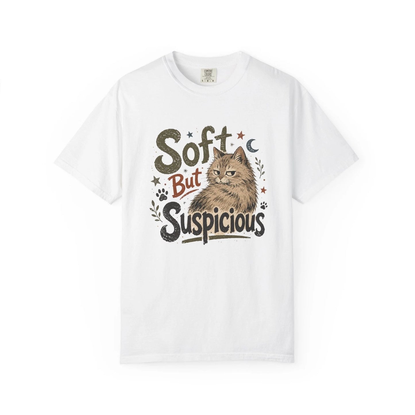 Soft But Suspicious Cat T-Shirt | Cute Retro Cat Graphic