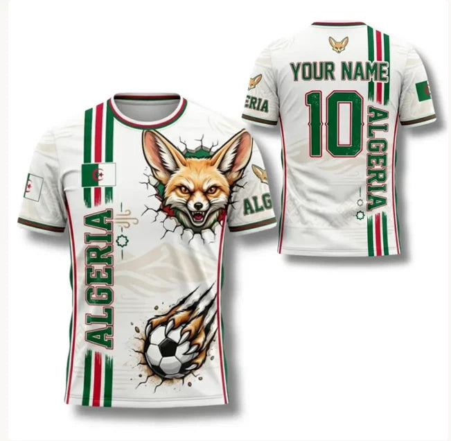 Algeria Fan Shirt Custom Name Number Soccer T Shirt Fox Supporter Gift