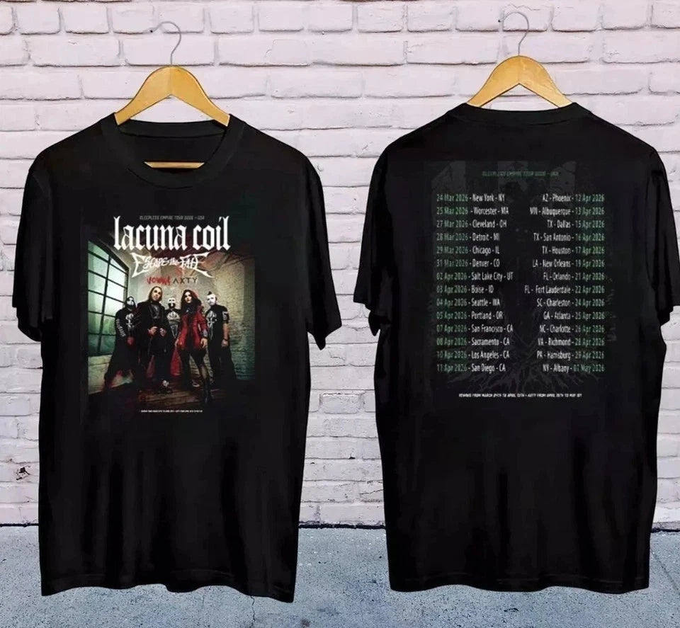 NEW Lacuna Coil The Sleepless Empire Tour 2026 North America T-Shirt