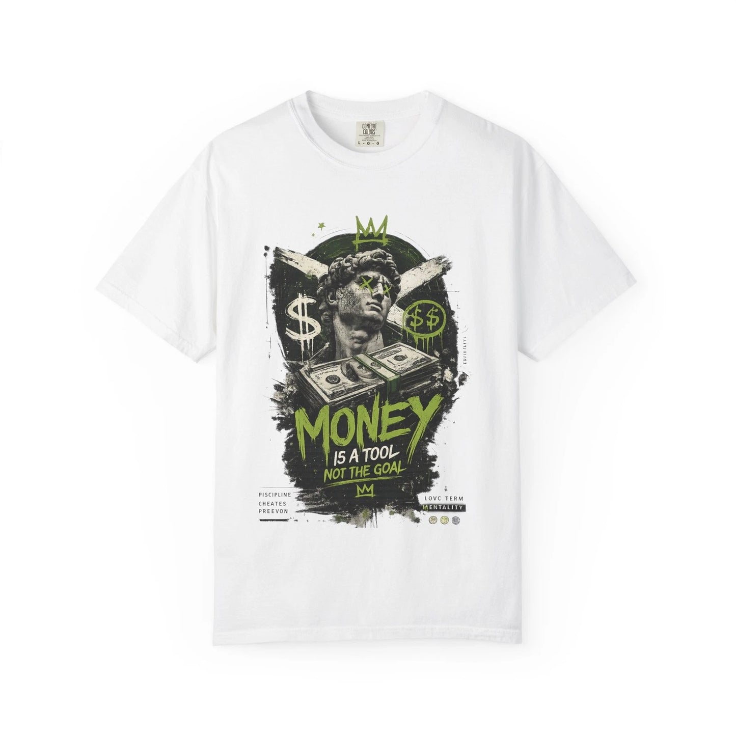 Money Is a Tool graphic T-Shirt | Statue, Cash, Street Art Design