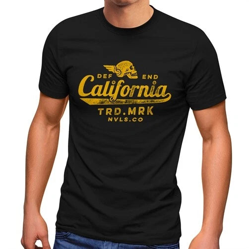 Men's T-Shirt California Skull Skull Wings Biker Motif Fashion