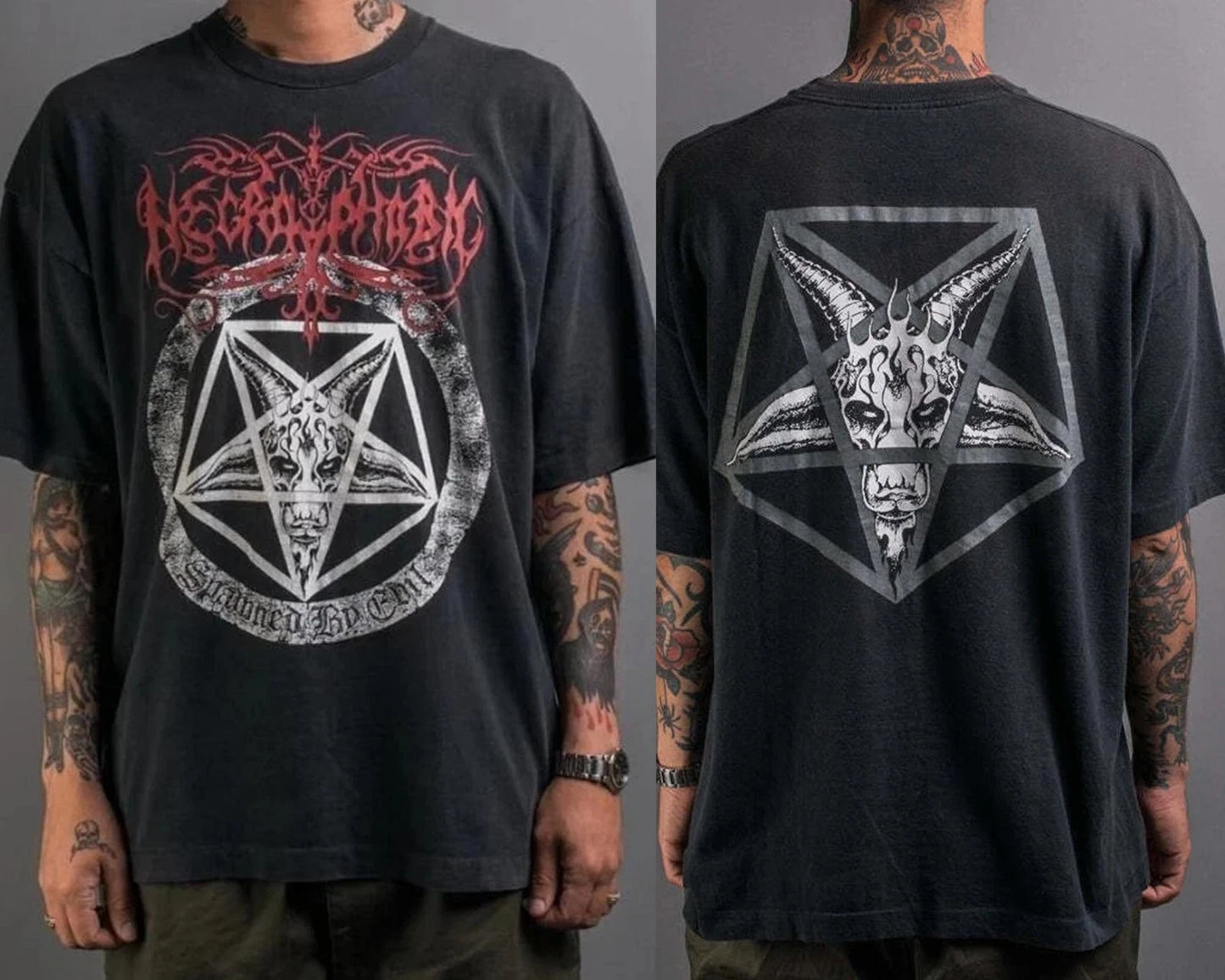 Vintage Necrophobic 1996 T-Shirt Unisex 2 SIDE Spawned by Evil Metal Fan Gift