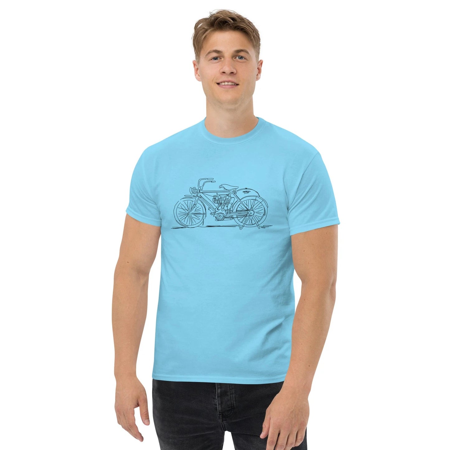 Vintage 1900's Boardtrack Motorcycle Sketch Unisex Classic T-Shirt